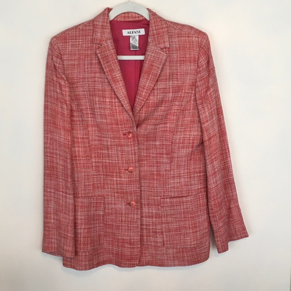 Alfani Jackets & Blazers - Alfani Women's Textured Coral Blazer